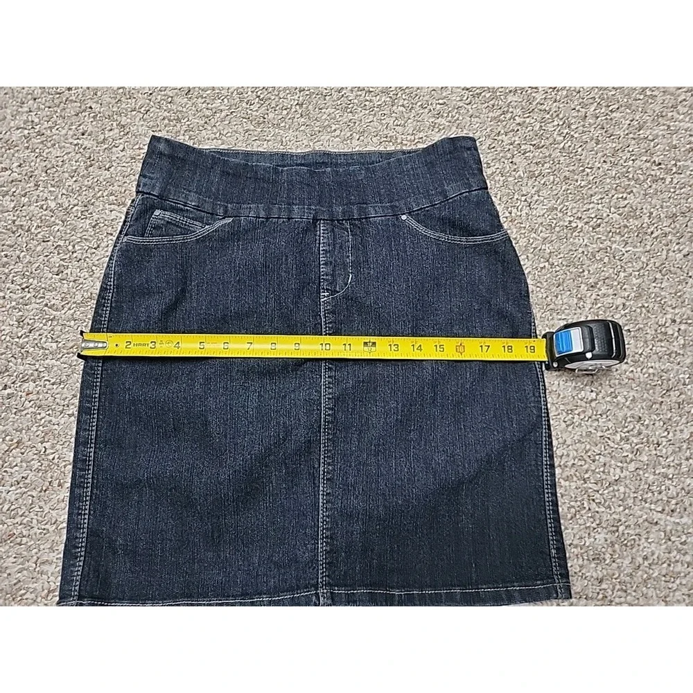 Jag Jeans Denim Skirt Pull On Dark Rinse Cotton Blend Back Kick 30x20